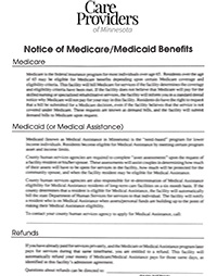Notice of Medicaid/Medicare Benefits Forms
